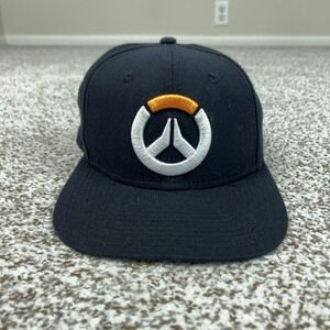 Overwatch Hat Cap Snap Back Mens One Size Black Logo Blizzard Video Game Geek